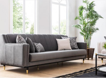 Klassische Grau Sofa 3 Sitz Sofas Sitz Design Couch Dreisitzer Luxus Möbel Stil